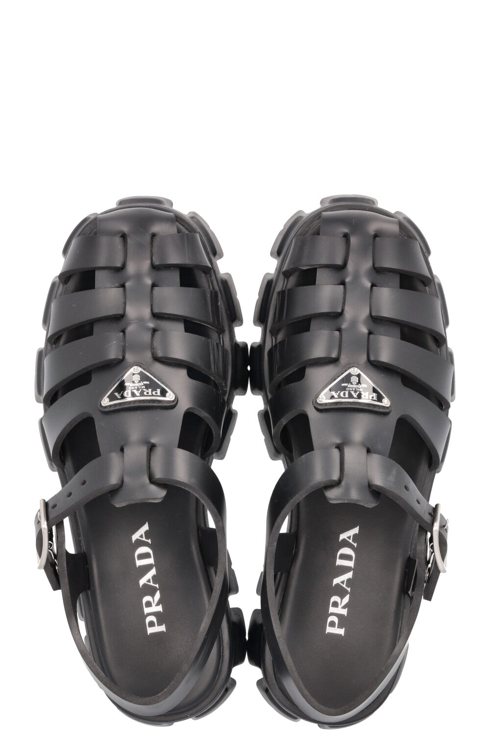 PRADA Monolith PVC Sandals Black