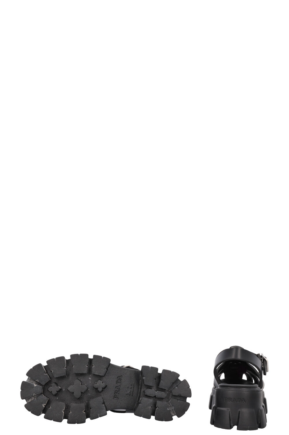 PRADA Monolith PVC Sandals Black