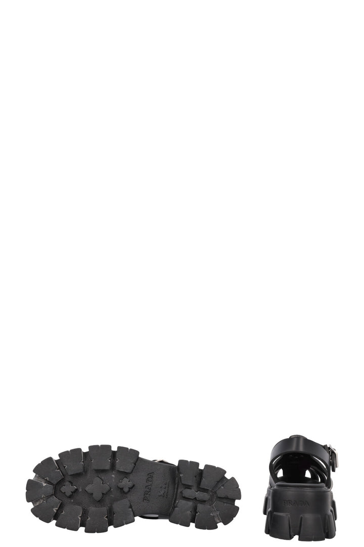 PRADA Monolith PVC Sandals Black
