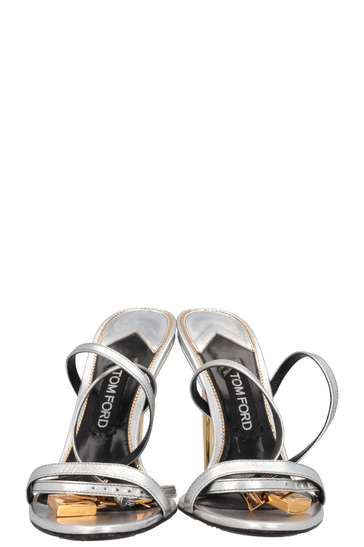 TOM FORD Padlock High Heels Silver