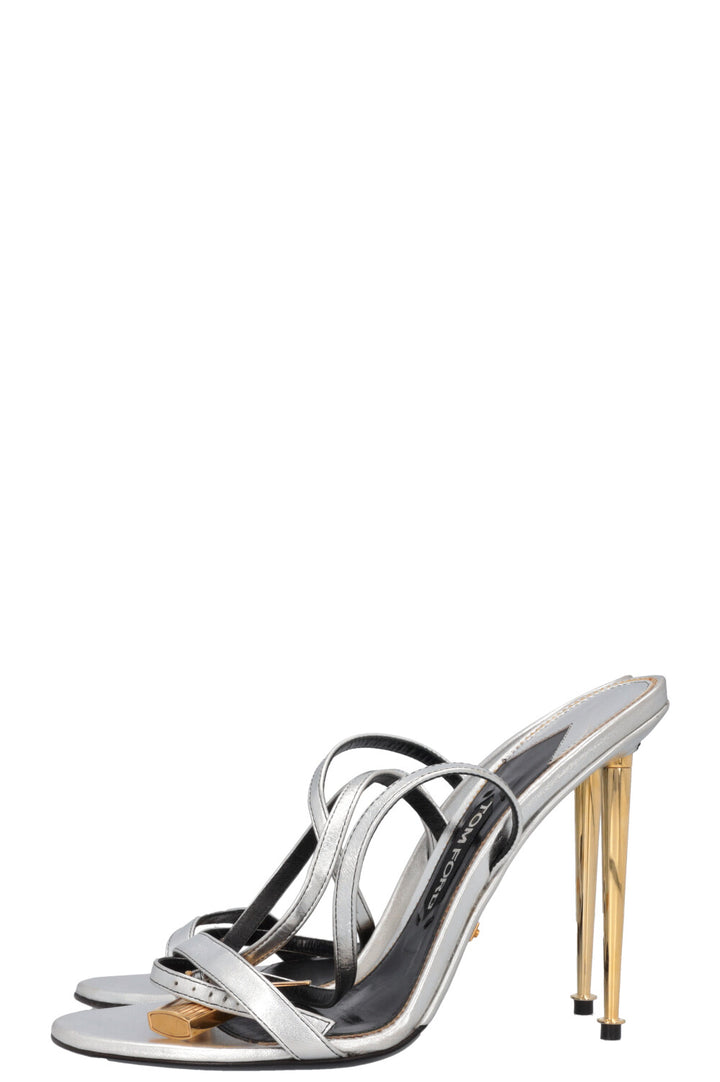 TOM FORD Padlock High Heels Silver