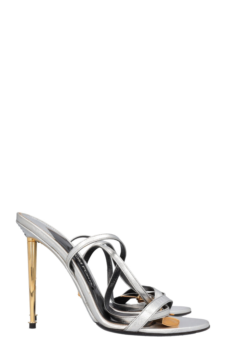 TOM FORD Padlock High Heels Silver