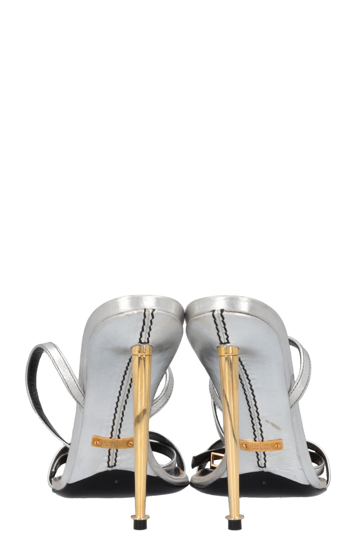 TOM FORD Padlock High Heels Silver