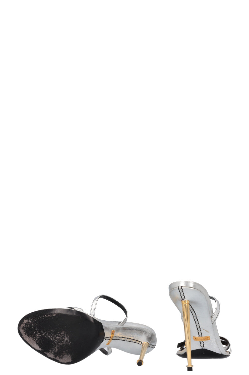 TOM FORD Padlock High Heels Silver