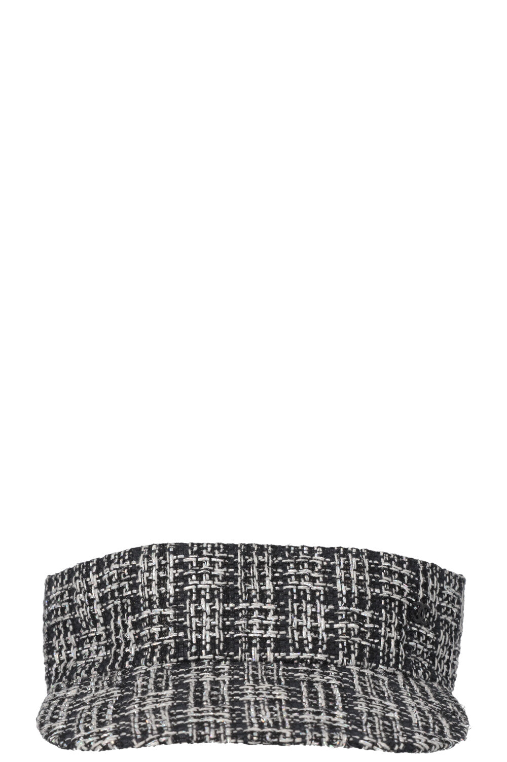 CHANEL 2019 Tweed Visor Houndstooth Black White