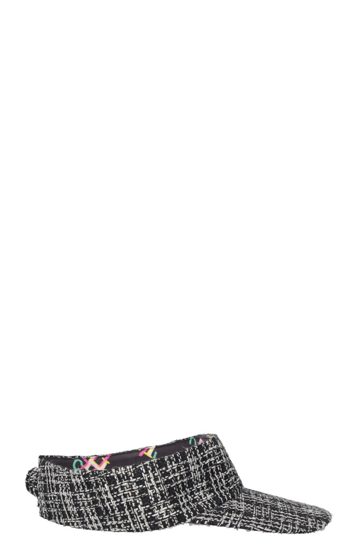 CHANEL 2019 Tweed Visor Houndstooth Black White