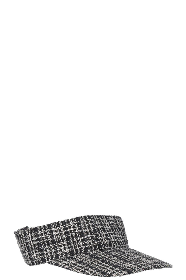 CHANEL 2019 Tweed Visor Houndstooth Black White