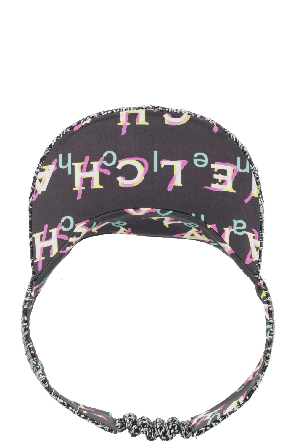 CHANEL 2019 Tweed Visor Houndstooth Black White