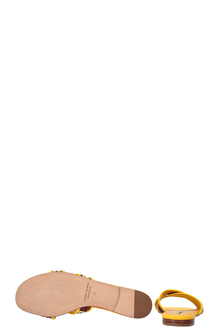 MANOLO BLAHNIK Flats Yellow