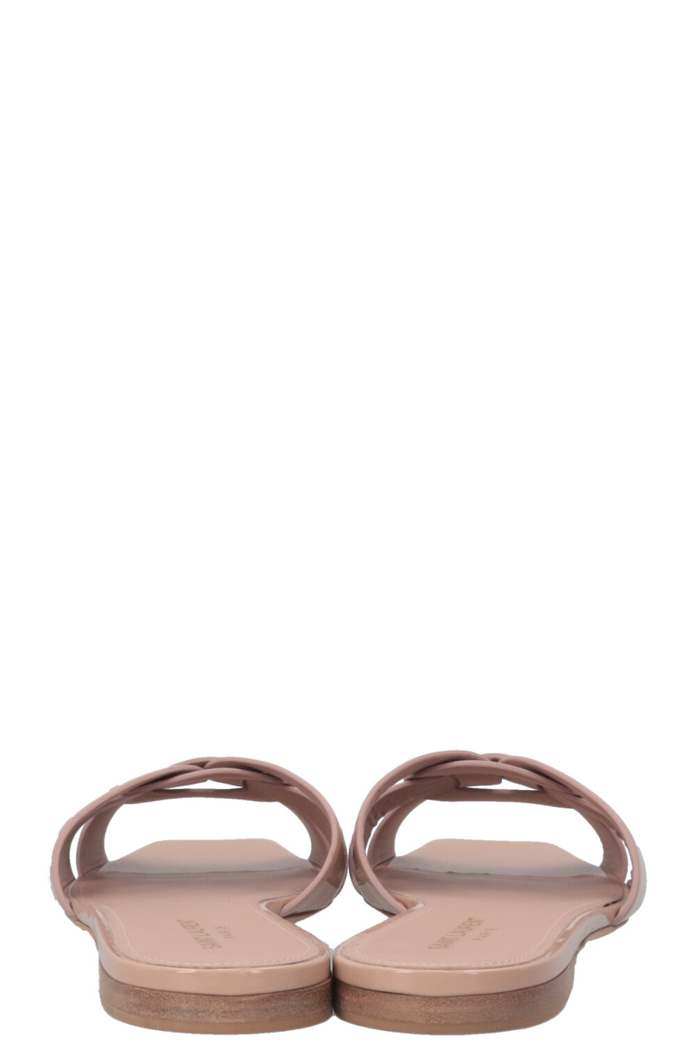 SAINT LAURENT Tribute Slides Patent Leather Nude