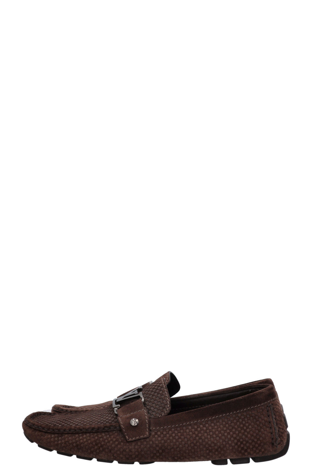 LOUIS VUITTON LV Loafers Suede Damier Brown