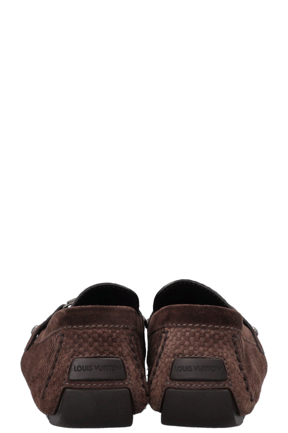 LOUIS VUITTON LV Loafers Suede Damier Brown