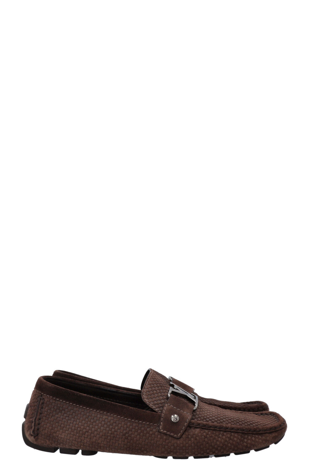 LOUIS VUITTON LV Loafers Suede Damier Brown