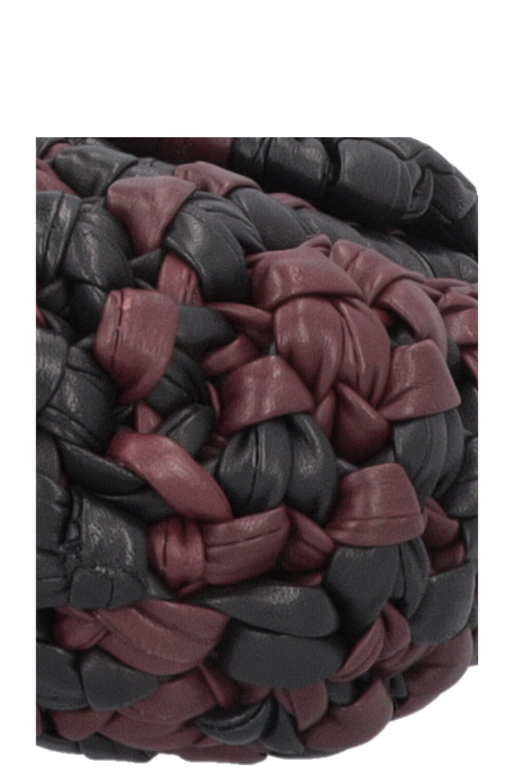 PRADA Knotted Bag Leather Black Purple