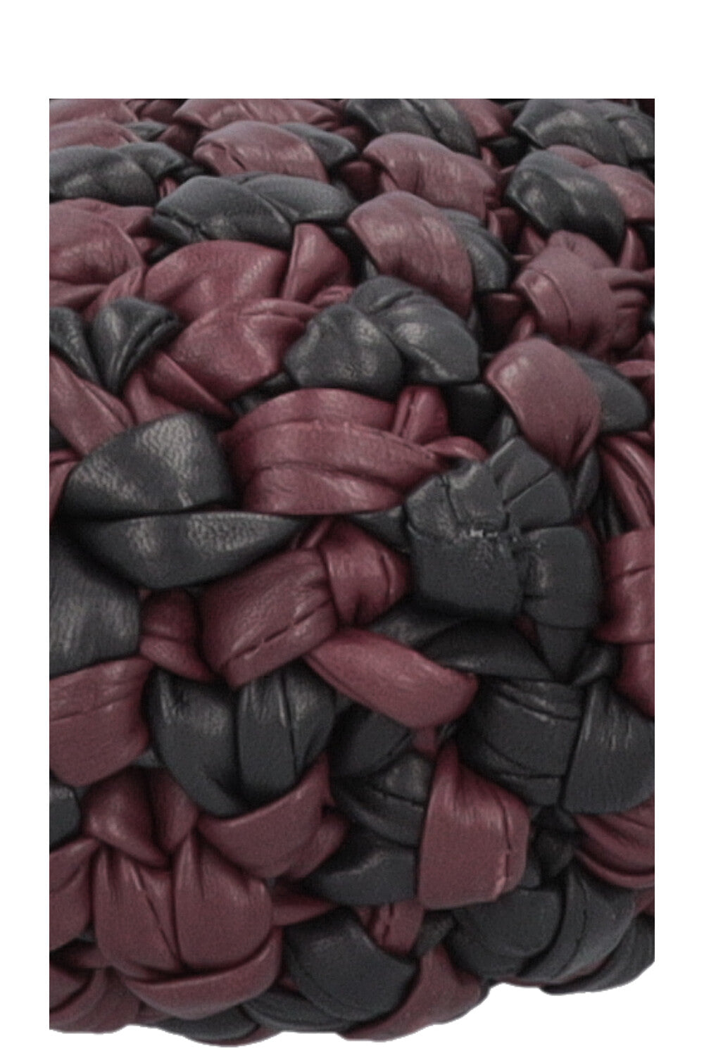 PRADA Knotted Bag Leather Black Purple