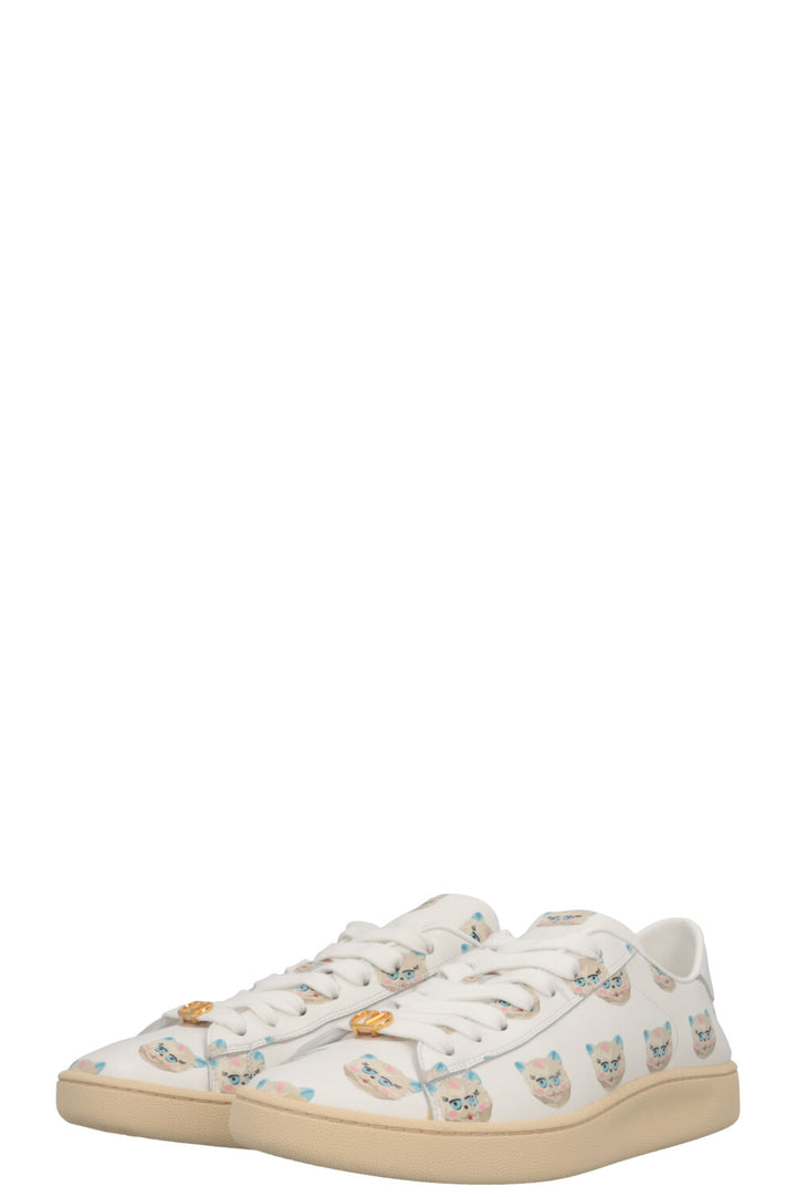 VALENTINO Cat Print Sneakers White