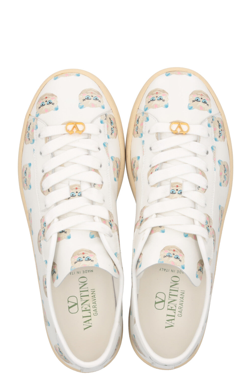 VALENTINO Cat Print Sneakers White