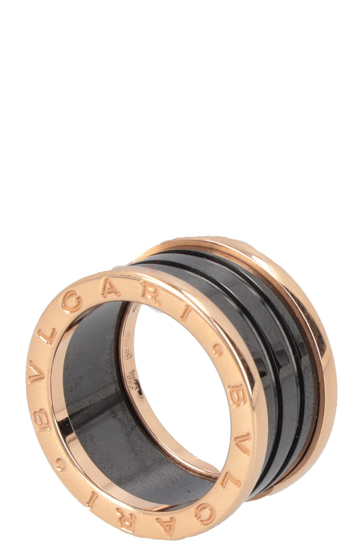 BVLGARI B.Zero1 Ring 18k Rose Gold and Black Ceramaic