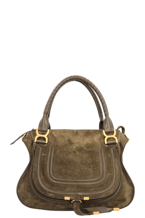 CHLOÉ Marcie Handbag Suede Olive
