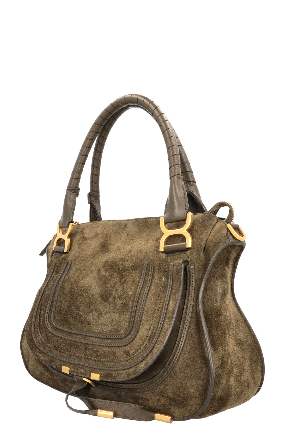 CHLOÉ Marcie Handbag Suede Olive