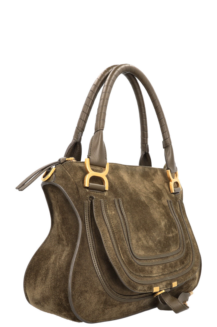 CHLOÉ Marcie Handbag Suede Olive