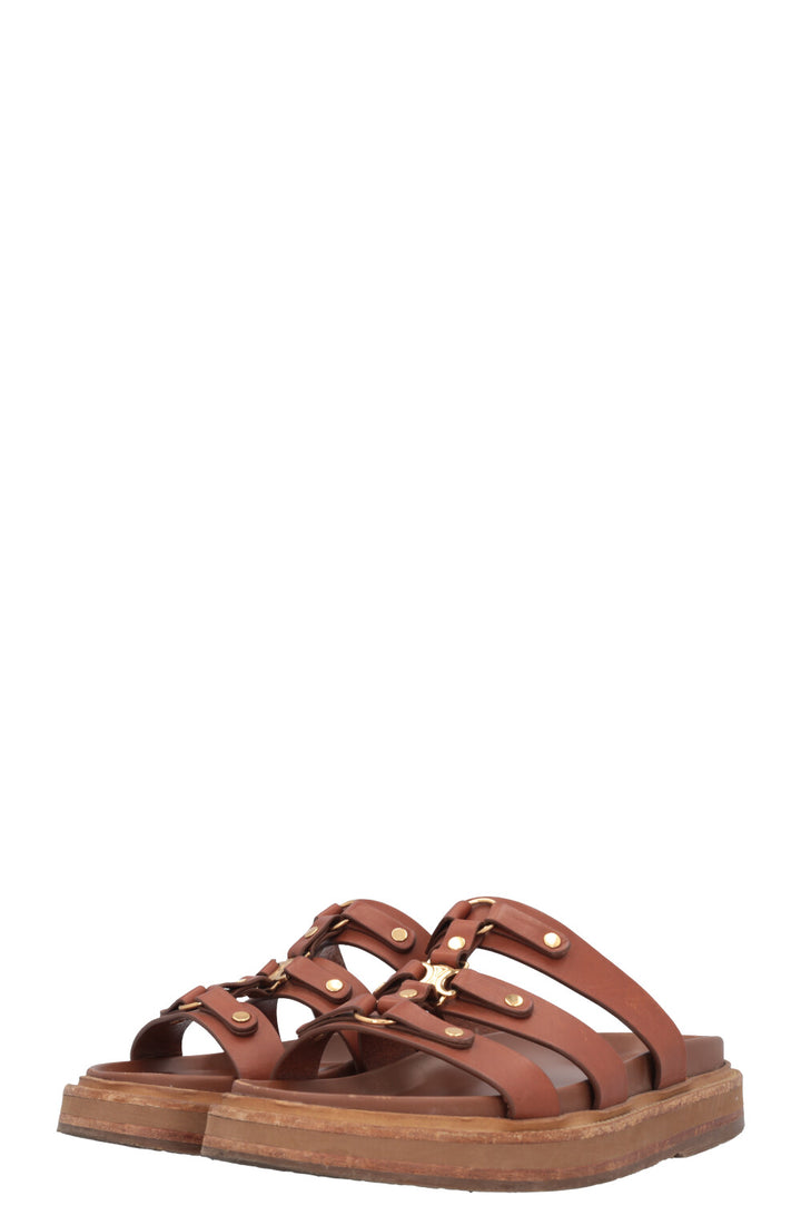 CELINE Tippi Mules Brown