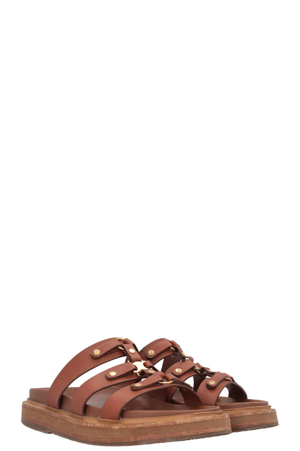 CELINE Tippi Mules Brown