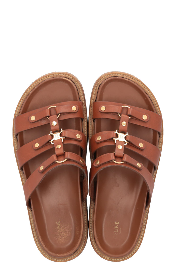 CELINE Tippi Mules Brown