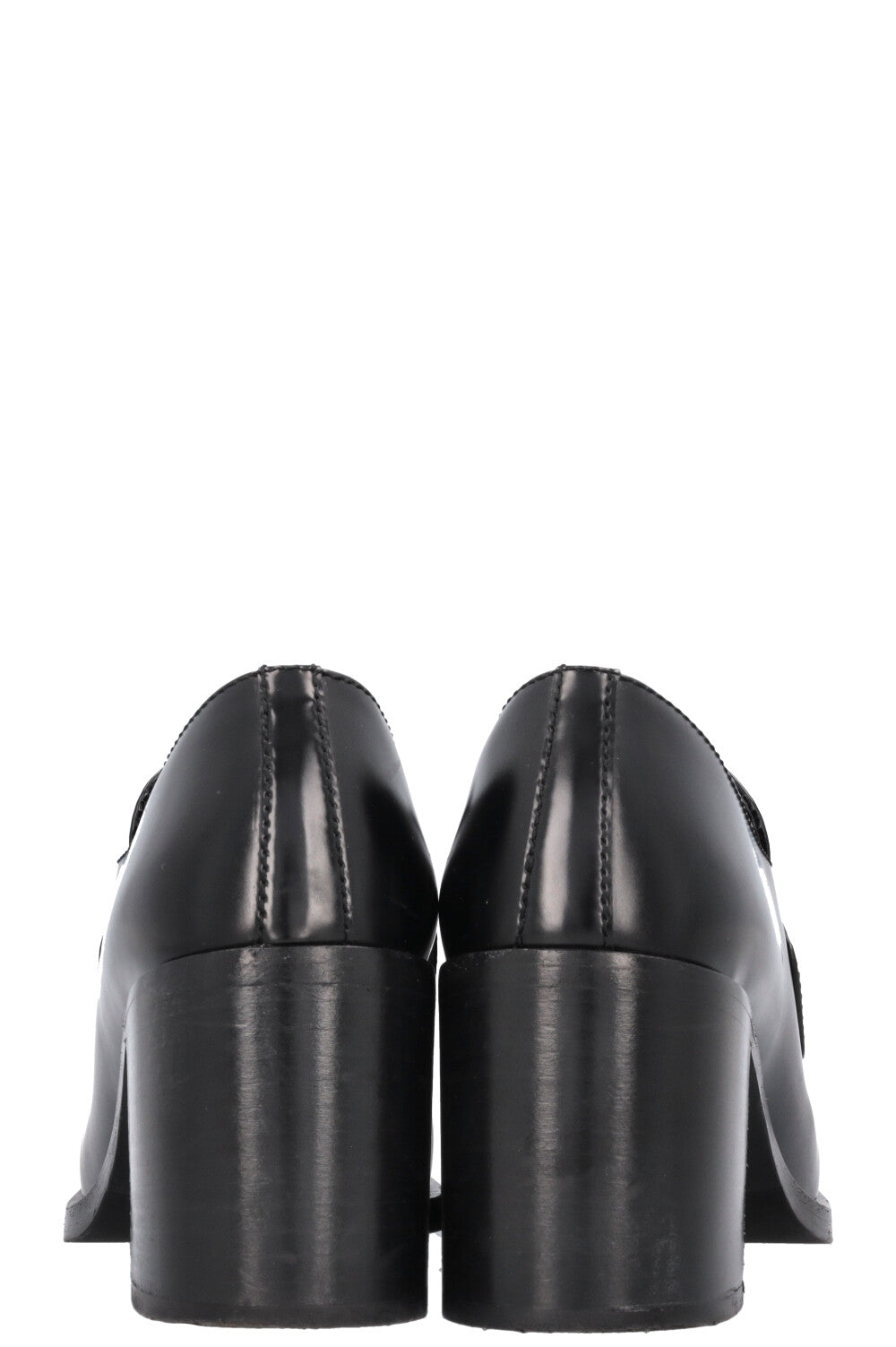 PRADA Logo Heel Loafers Black