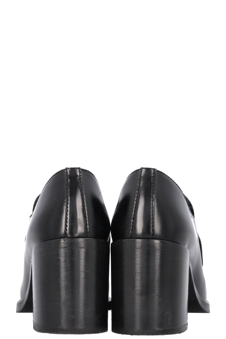 PRADA Logo Heel Loafers Black