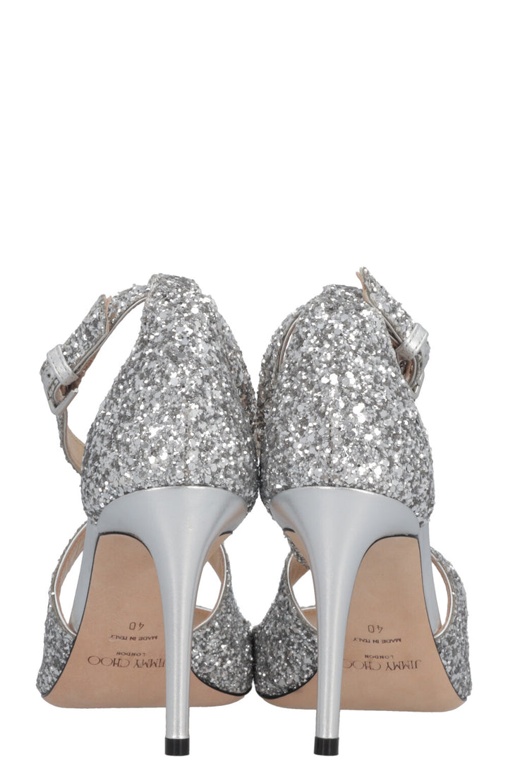 JIMMY CHOO Heels Glitter Silver