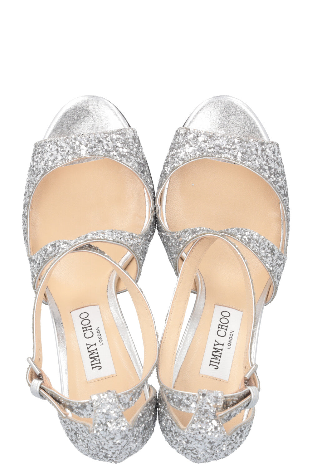 JIMMY CHOO Heels Glitter Silver
