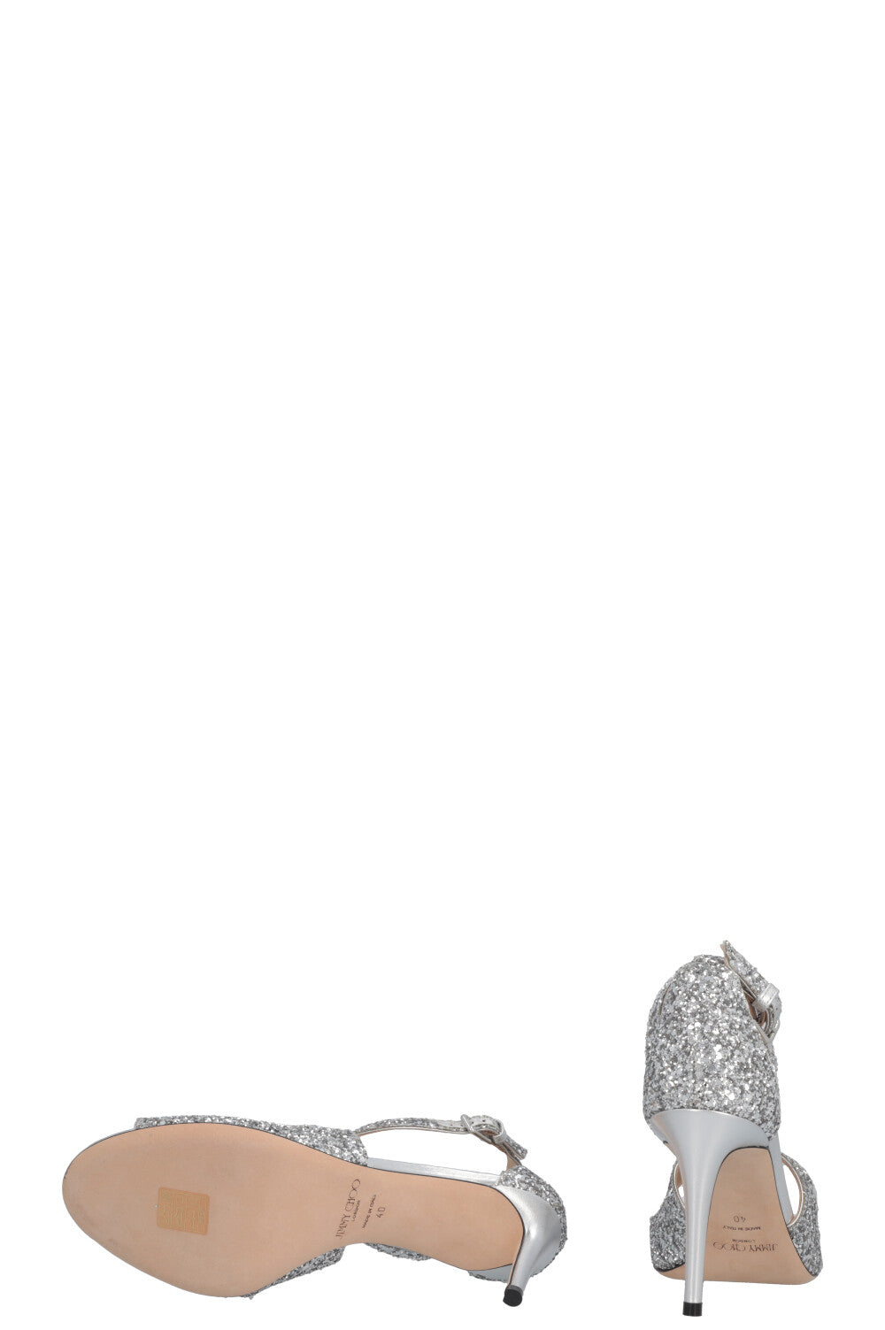 JIMMY CHOO Heels Glitter Silver