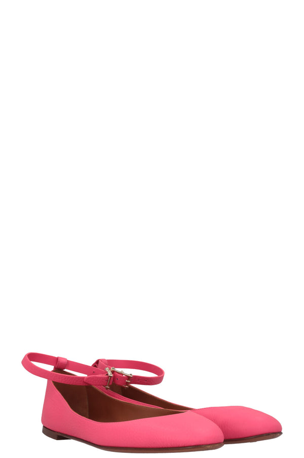 VALENTINO Rockstud Ballet Flats Neon Pink
