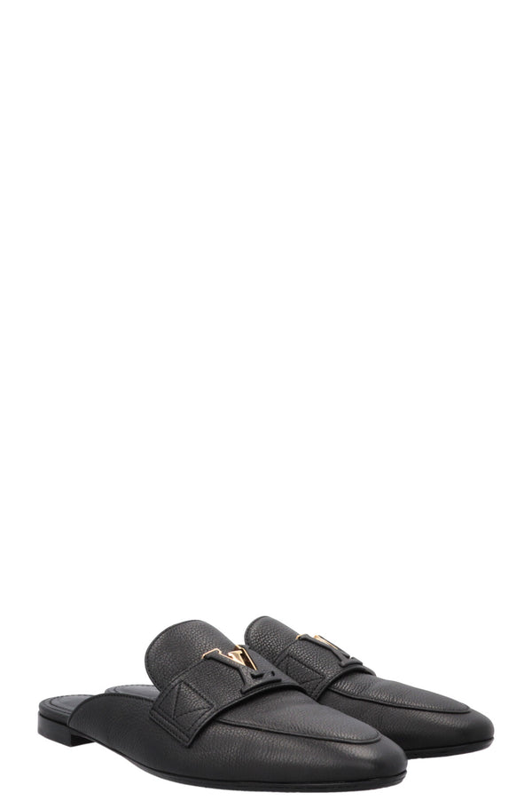 LOUIS VUITTON Mare Loafers Leather Black