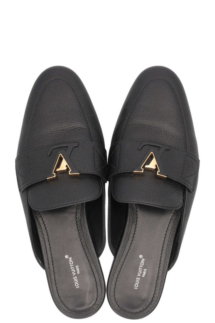 LOUIS VUITTON Mare Loafers Leather Black