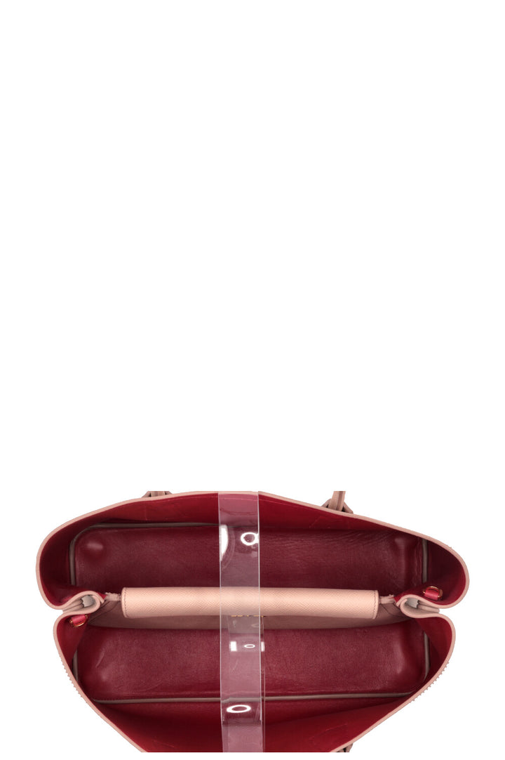 PRADA Large Double Tote Bag Nude Saffiano
