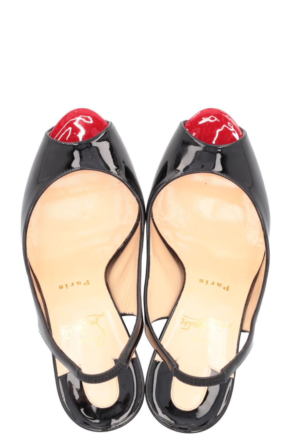 CHRISTIAN LOUBOUTIN Slingback Heels Patent Black – REAWAKE