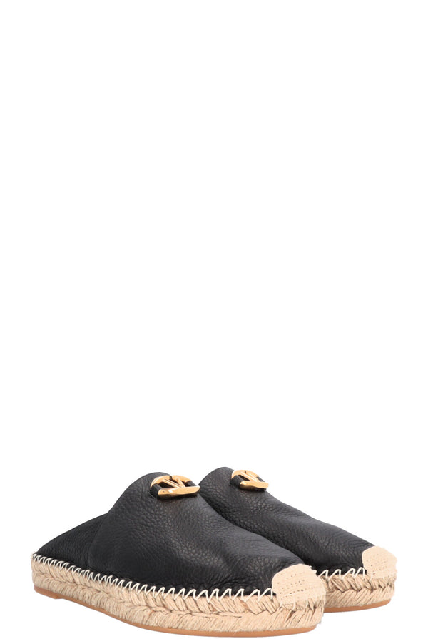 VALENTINO VLogo Espadrilles Mules Black
