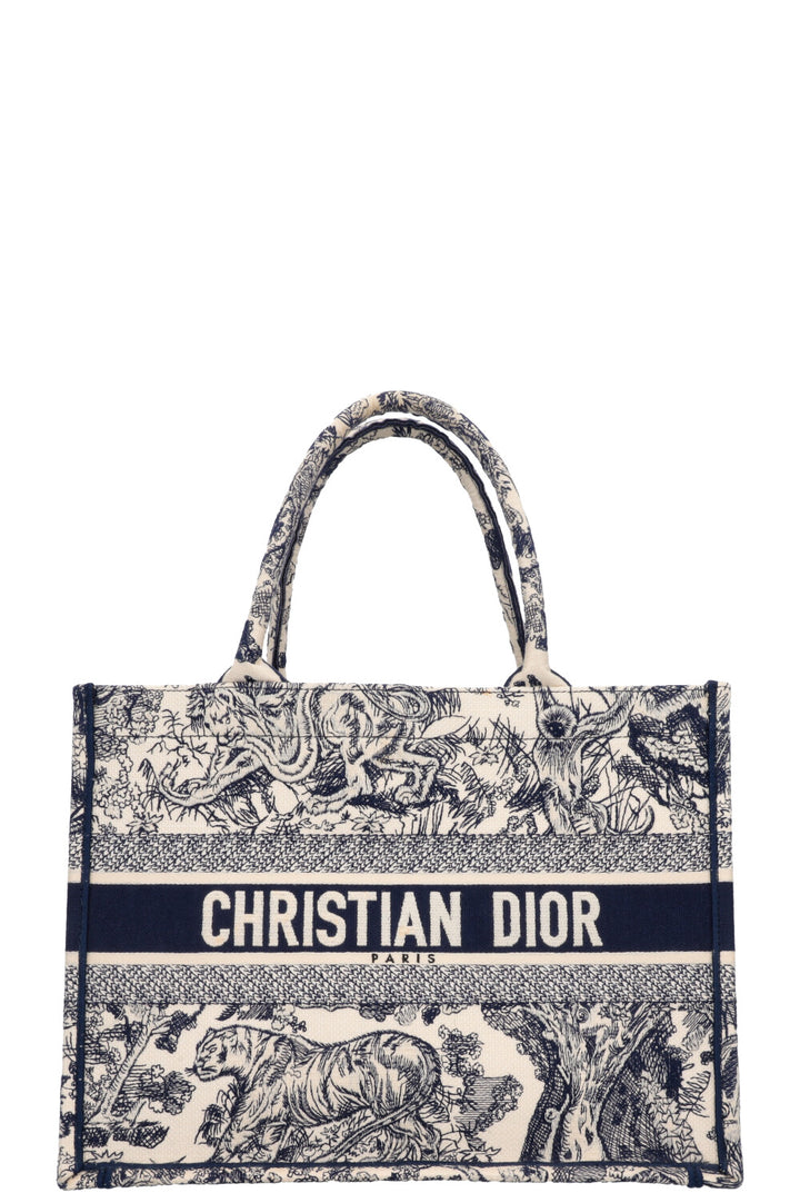 CHRISTIAN DIOR Medium Book Tote Toile De Jouy Blue
