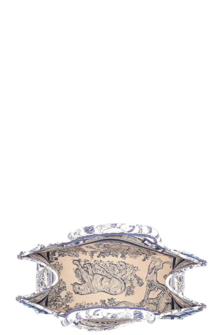CHRISTIAN DIOR Medium Book Tote Toile De Jouy Blue