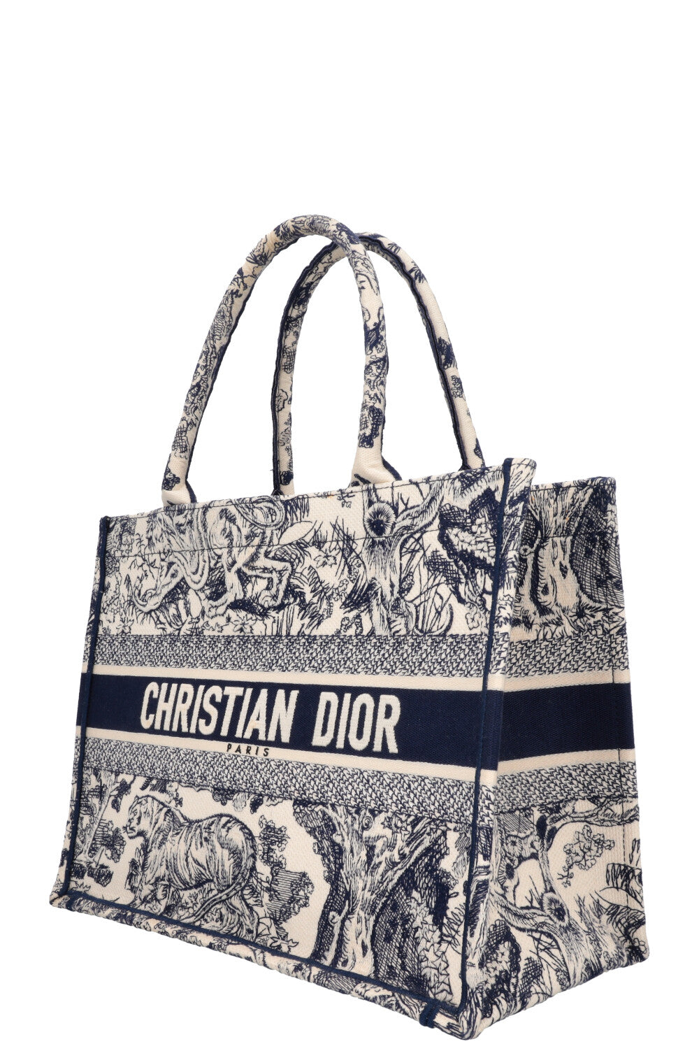 CHRISTIAN DIOR Medium Book Tote Toile De Jouy Blue