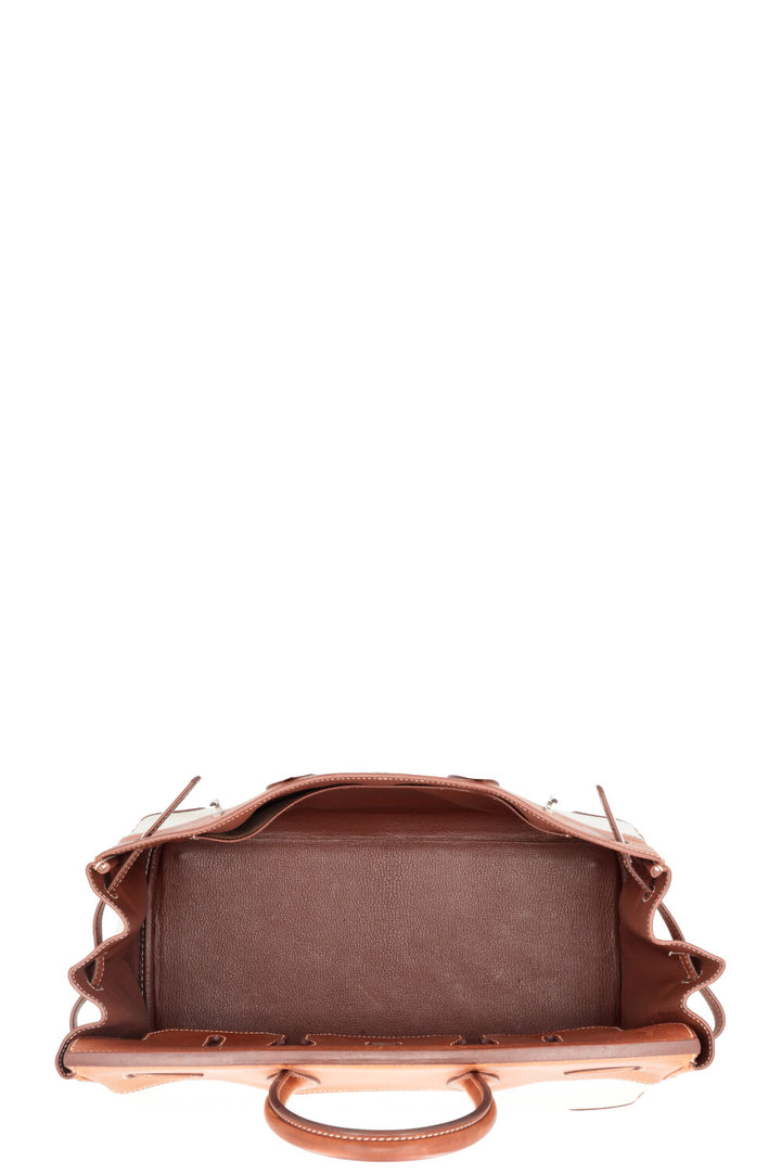 HERMÈS Toile Birkin 35 Veau Barenia Canvas