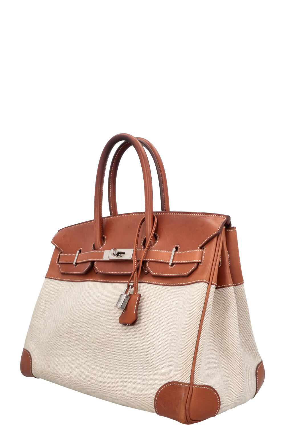 HERMÈS Toile Birkin 35 Veau Barenia Canvas