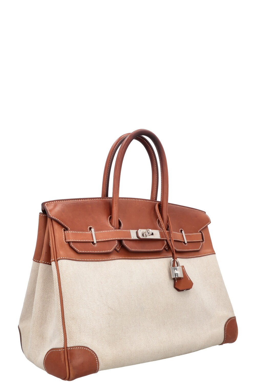 HERMÈS Toile Birkin 35 Veau Barenia Canvas
