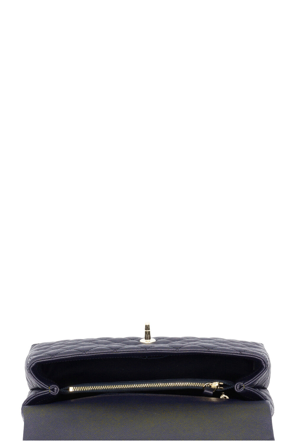 CHANEL Coco Handle Bag Caviar Blue