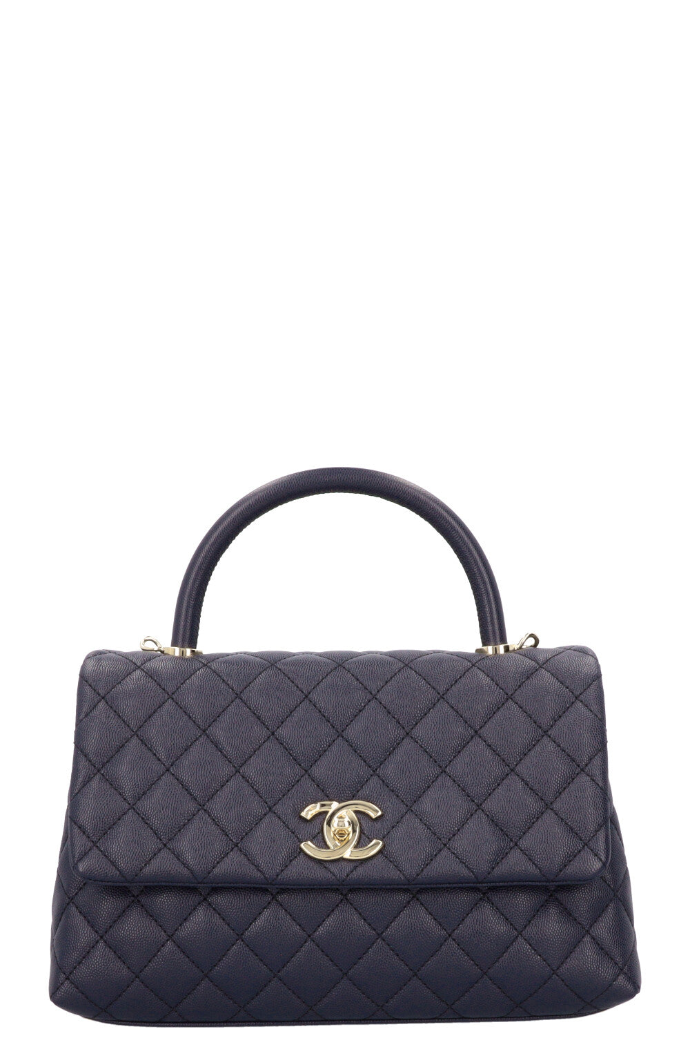 CHANEL Coco Handle Bag Caviar Blue