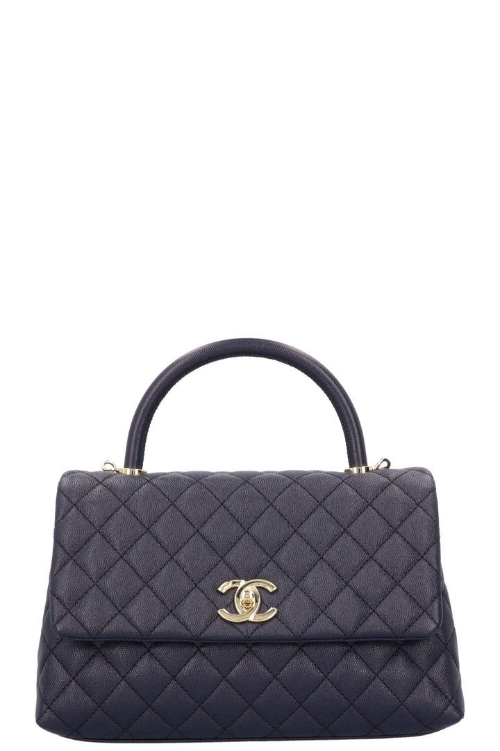 CHANEL Coco Handle Bag Caviar Blue