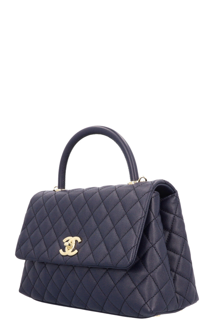 CHANEL Coco Handle Bag Caviar Blue
