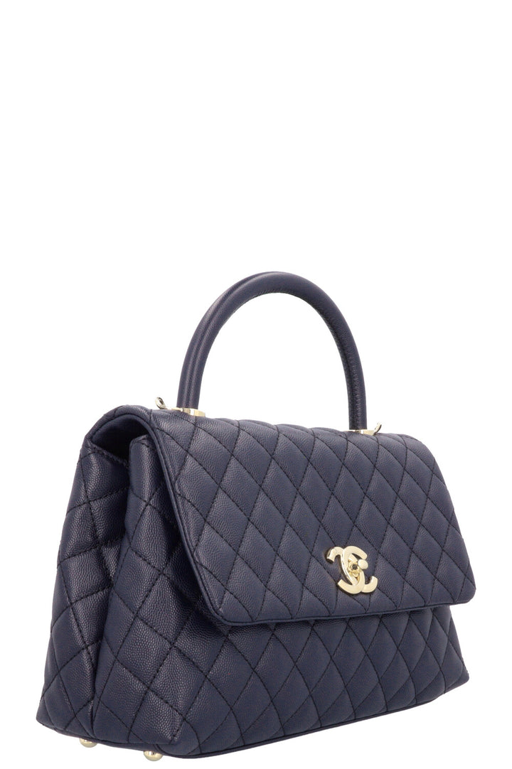 CHANEL Coco Handle Bag Caviar Blue